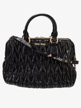 Authentic Miu Miu Matelassé Leather Top Handle Bag